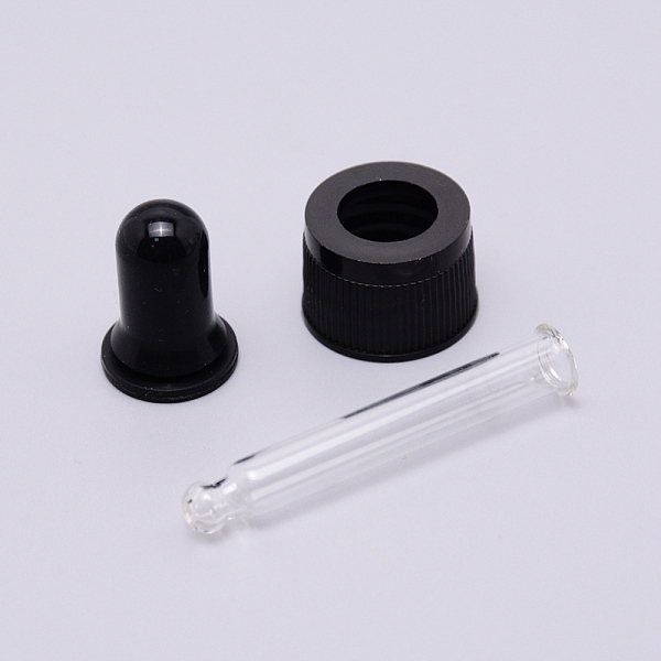 

PandaHall Straight Tip Glass Droppers, with Rubber Bulb and Screw Cap, for Glass Essential Oils Dropper Bottles, Black, 63x21mm, Capacity...