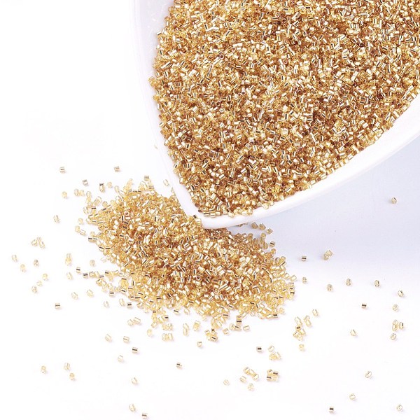 

PandaHall MGB Matsuno Glass Beads, Japanese Seed Beads, Silver Lined Round Hole Glass Seed Beads, Two Cut, Hexagon, Goldenrod, 15/0, 1x1x1mm..., Gold
