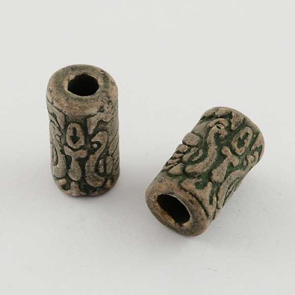 

PandaHall Handmade China Clay Beads Antique Porcelain Beads, Ceramic Column Beads for Beaded Jewelry Making, Coffee, 17x10mm, Hole: 5mm..., Brown