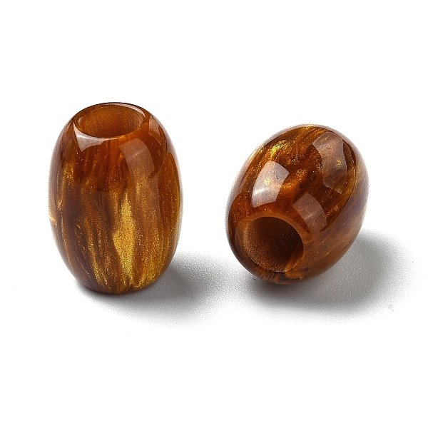 

PandaHall Resin European Beads, Large Hole Barrel Beads, Sandy Brown, 16x12x12mm, Hole: 5mm Resin Barrel