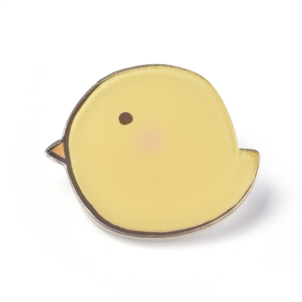 

PandaHall Acrylic Badges Brooch Pins, Cute Lapel Pin, for Clothing Bags Jackets Accessory DIY Crafts, Chick, Yellow, 33x40x8mm, Pin: 0.8mm...