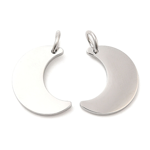 

PandaHall 304 Stainless Steel Pendants, with Jump Ring, Moon Charm, Stainless Steel Color, 15x11.5x1.4mm, Hole: 3.2mm 304 Stainless Steel...