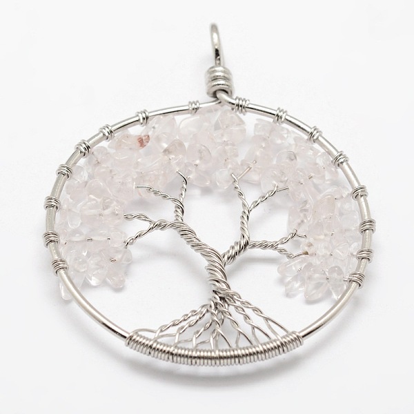 

PandaHall Tree of Life Natural Quartz Crystal Brass Wire Wrapped Big Pendants, Rock Crystal, Cadmium Free & Nickel Free & Lead Free...