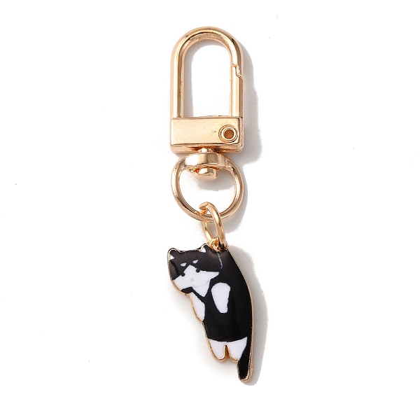 

PandaHall Cute Cat Alloy Enamel Pendant Decorations, Swivel Clasps Charms, Clip-on Charms, for Keychain, Purse, Backpack Ornament, Light..., Black