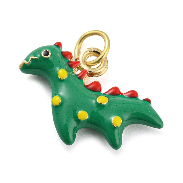 

PandaHall Dinosaur Rack Plating Brass Enamel Pendants, with Jump Ring, Long-Lasting Plated, Cadmium Free & Lead Free, Real 18K Gold Plated..., Green