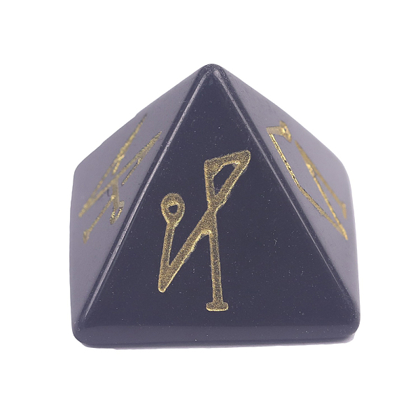 

PandaHall Pyramid Reiki Natural Obsidian Display Decorations, for Home Office Desk Decoration, 25x25x20mm Obsidian Pyramid