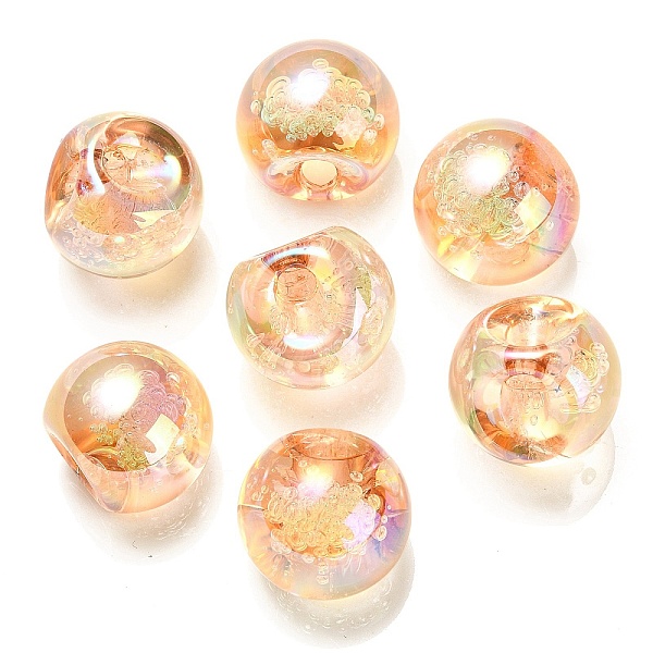 UV Plating Rainbow Iridescent Acrylic Beads