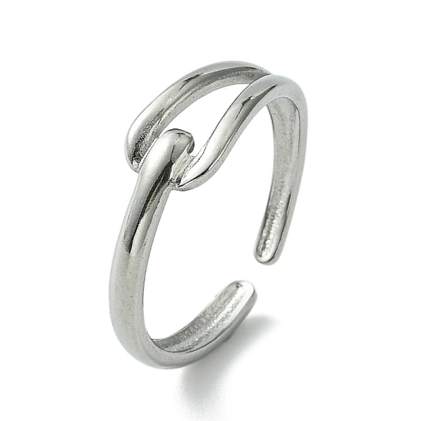 

PandaHall 304 Stainless Steel Open Cuff Ring, Hollow Knot, Stainless Steel Color, US Size 6 3/4(17.1mm) 304 Stainless Steel