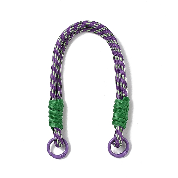 

PandaHall Nylon Cord Bag Handles, with Alloy Spring Gate Rings, for Bag Replacement Accessories, Green, 34.5x1.55cm Nylon Green