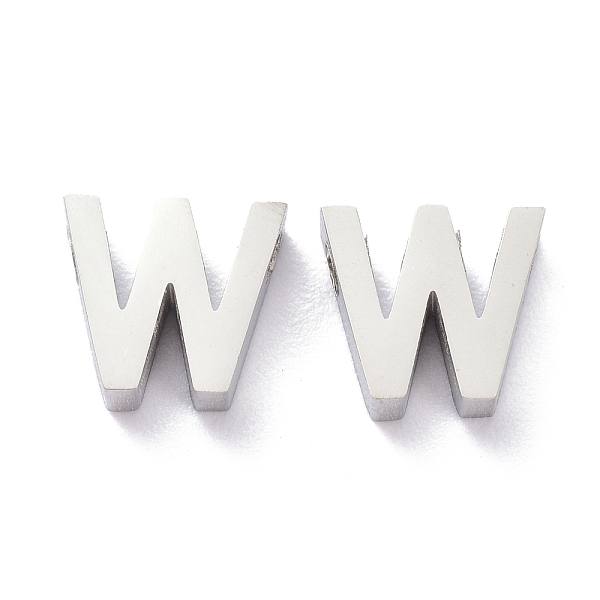 

PandaHall 304 Stainless Steel Charms, Alphabet, Stainless Steel Color, Letter.W, 8x8.5x3mm, Hole: 1.8mm 304 Stainless Steel Letter W