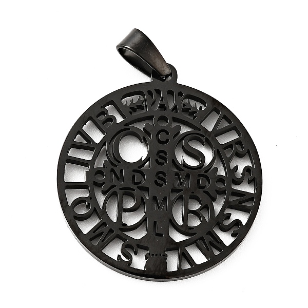 

PandaHall 201 Stainless Steel Pendant, Saint Benedict Medal, with Word CssmlNdsmd, Electrophoresis Black, 32.5x29.5x1.7mm, Hole: 7x4mm 201...