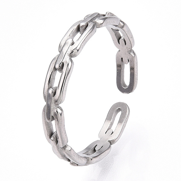 

PandaHall 304 Stainless Steel Open Cuff Ring, Hollow Oval, Stainless Steel Color, Inner Diameter: 17mm 304 Stainless Steel Oval
