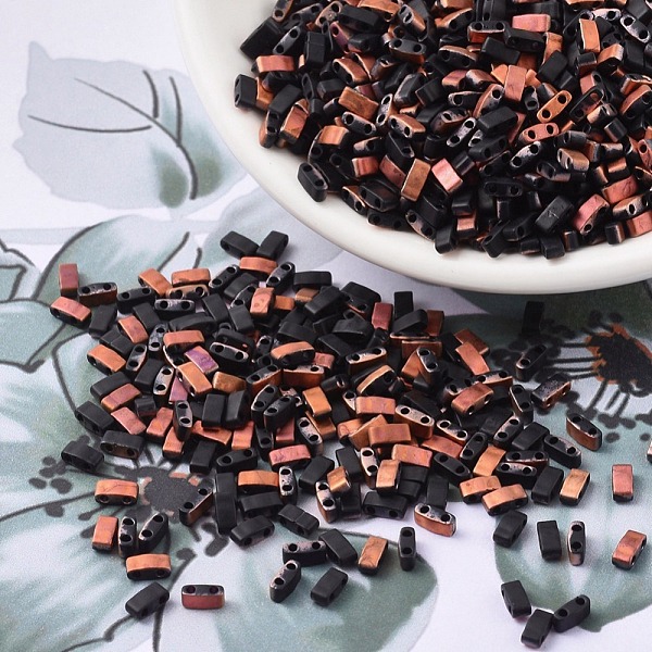 

PandaHall MIYUKI Half TILA Beads, Japanese Seed Beads, 2 Hole, (HTL4562) Sunset Matte, 5x2.3x1.9mm, Hole: 0.8mm, about 2500pcs/100g Glass..., Black