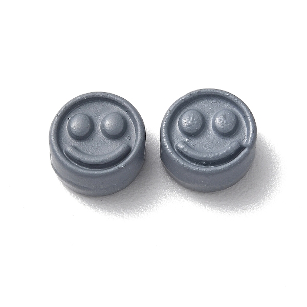 

PandaHall Spray Painted Alloy Beads, Flat Round with Smiling Face, Gray, 7.5x4mm, Hole: 2mm Alloy Flat Round Gray