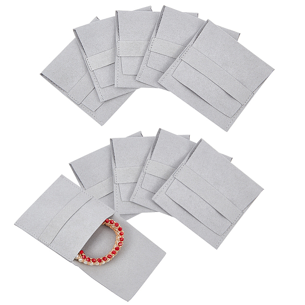 

PandaHall Microfiber Jewelry Pouches, Foldable Gift Bags, for Ring Necklace Earring Bracelet Jewelry, Square, Gainsboro, 8x7.8x0.3cm..., Gray
