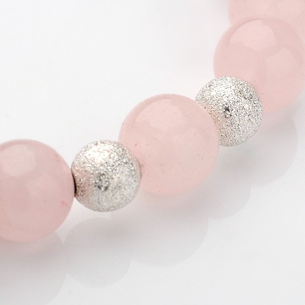 

PandaHall Unique Design Skull Natural Gemstone Beaded Stretch Bracelets, with Alloy Beads and Brass Textured Beads, Rose Quartz, 53mm Rose...