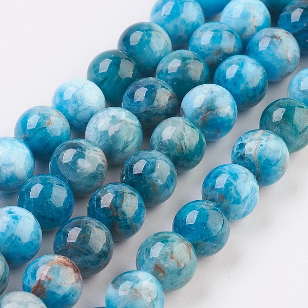 

PandaHall Natural Apatite Beads Strands, Round, 8mm, Hole: 0.8mm, about 51pcs/strand, 15.7 inch(40cm) Apatite Round
