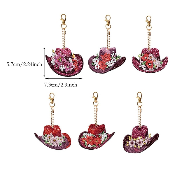 

PandaHall Flower Hat DIY Pendant Decoration Diamond Painting Kit, Including Resin Rhinestones Bag, Diamond Sticky Pen, Tray Plate and Glue..., Multicolor