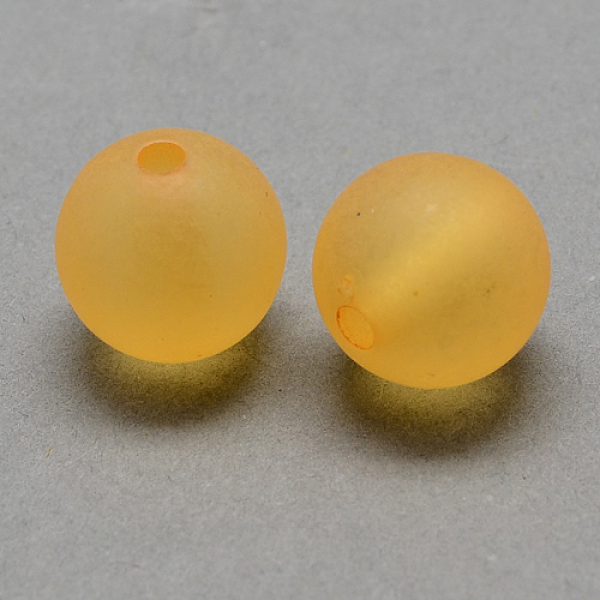 

PandaHall Transparent Acrylic Ball Beads, Frosted Style, Round, Orange, 6mm, Hole: 1mm, about 4200pcs/500g Acrylic Round Orange