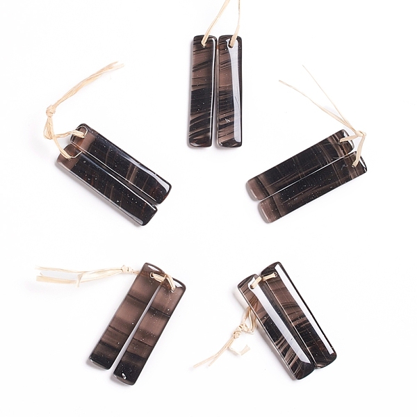 

PandaHall Natural Obsidian Pendants, for Jewelry Making, Rectangle, 48~48.5x10~10.5x4~4.5mm, Hole: 1mm Obsidian Rectangle