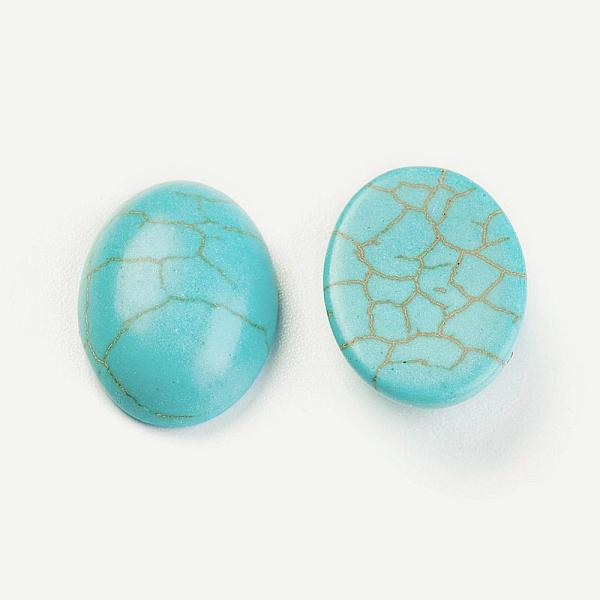 

PandaHall Gemstone Cabochons, Oval, Howlite, 13x18x5~7mm Howlite Oval