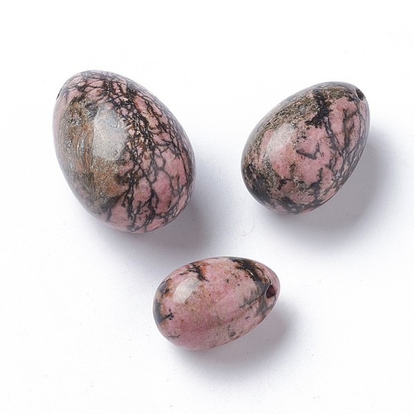 

PandaHall Natural Rhodonite Pendants Sets, Egg Stone, 45~46x30mm, 39~40x25~25.5mm, 30~31x20~20.5mm, Hole: 1.5~2mm, 3pcs/set Rhodonite Egg