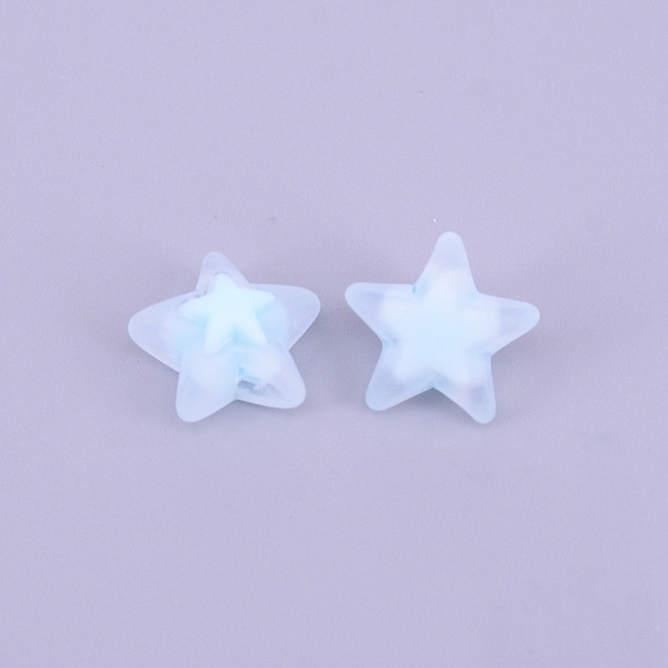 

PandaHall Transparent Acrylic Beads, Frosted, DIY Accessories, Clear, Star, Alice Blue, 16x16.5x9.5mm, Hole: 2.5mm Acrylic Star Blue