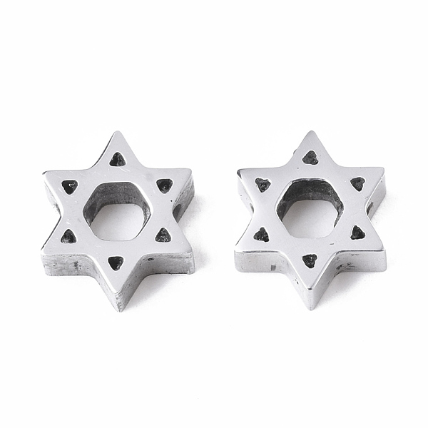 

PandaHall 304 Stainless Steel Beads, for Jewish, Star of David, Stainless Steel Color, 8.5x10x3mm, Hole: 2mm 304 Stainless Steel Star