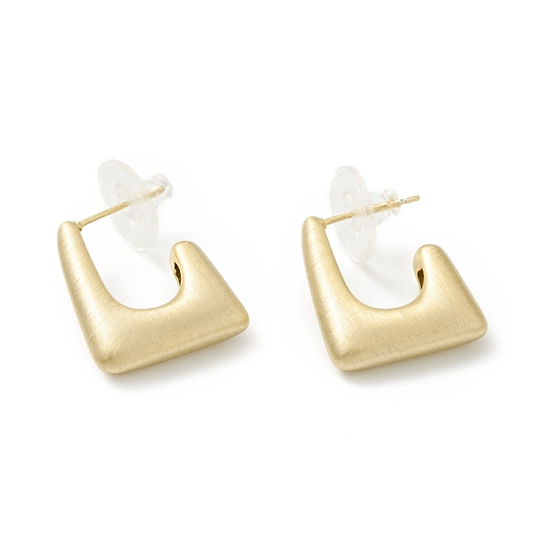 Alloy Trapezoid Stud Earrings With 925 Sterling Silver Pin