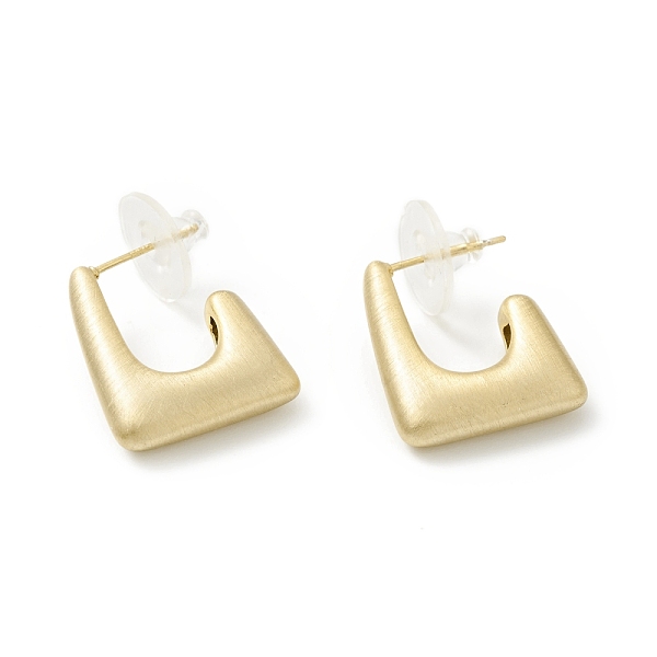 

PandaHall Alloy Trapezoid Stud Earrings with 925 Sterling Silver Pin, Half Hoop Earrings for Women, Golden, 20x18x5mm, Pin: 0.7mm Alloy...