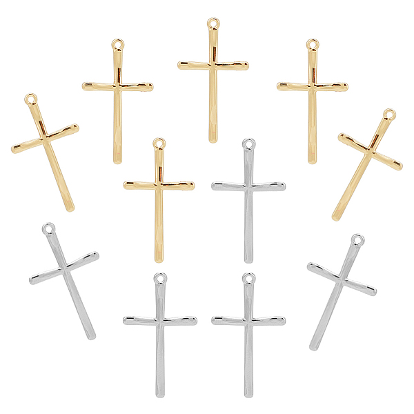 

PandaHall arricraft 20 Pcs Cross Pendants, Silver Gold Religion Alloy Cross Pendant for Necklace Bracelet Jewelry Making DIY Crafting Alloy...