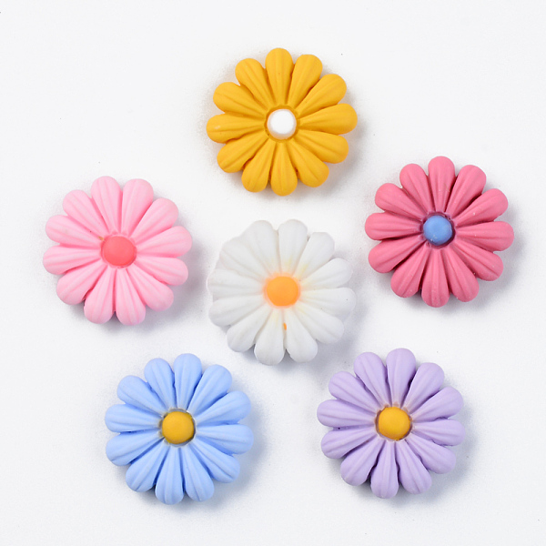 

PandaHall Resin Cabochons, Opaque, Sunflower, Mixed Color, 23x6.5mm Resin Flower Multicolor