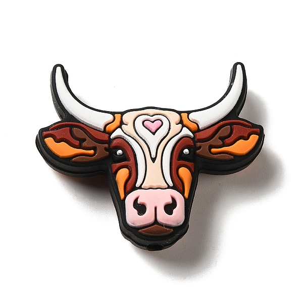 

PandaHall Silicone Focal Beads, DIY Nursing Necklaces Making, Cattle, Saddle Brown, 29x34x9mm, Hole: 2mm Silicone Cattle