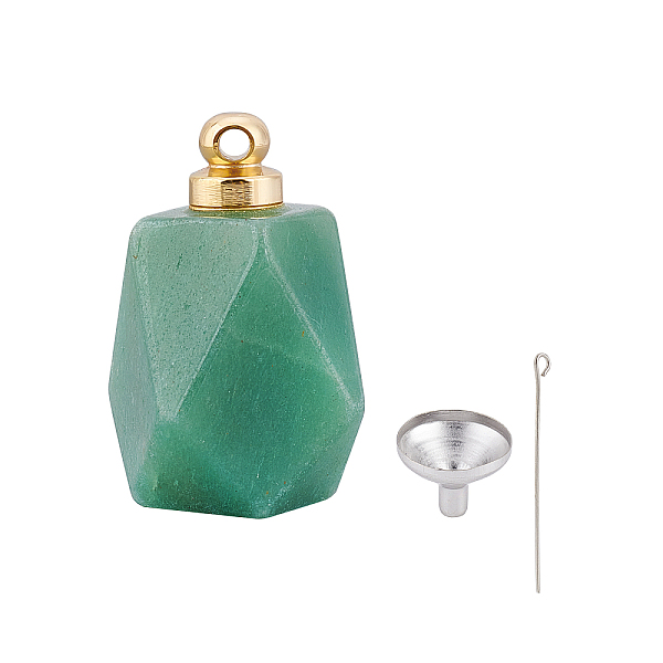 PandaHall Ashes Necklace Pendant, Memorial Keepsake Pendant Ash Holder Cremation Jewelry Green Aventurine Perfume Bottle Pendant for Human...
