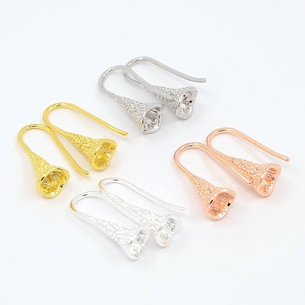 

PandaHall Brass Earring Hooks for Earring Design, for Half Drilled Beads, Mixed Color, 23x6mm, Pin: 0.7 & 0.8mm Brass