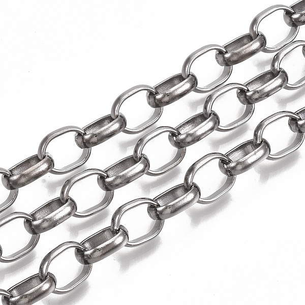 

PandaHall Iron Rolo Chains, Belcher Chains, Unwelded, with Spool, Gunmetal, 10x8x2.5mm, about 82.02 Feet(25m)/roll Iron