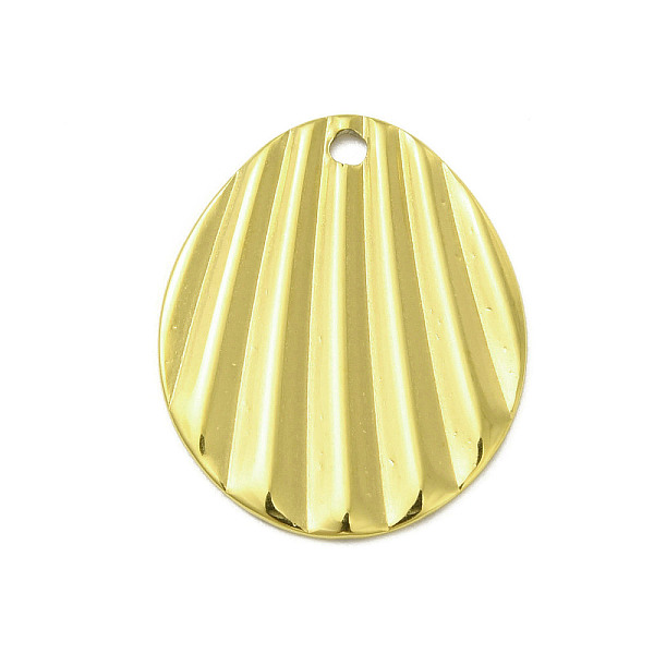 

PandaHall Textured 201 Stainless Steel Pendants, Golden, Oval, 21.5x17.5x1mm, Hole: 1.6mm 201 Stainless Steel Oval