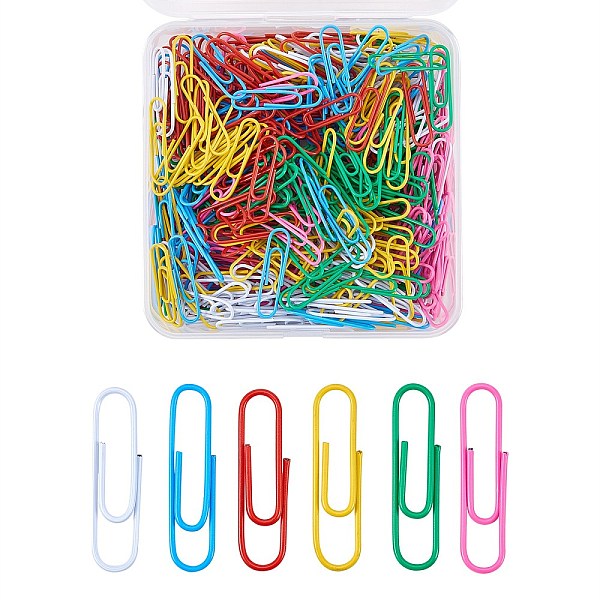 

PandaHall 360 Pcs 6 Colors Iron Paper Clips, Coated PVC Plastic, Durable and Rustproof, for Office School Document Organizing, Mixed Color..., Multicolor