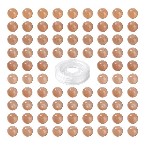 100Pcs 8mm Grade AAA Natural Gemstone Sunstone Round Beads