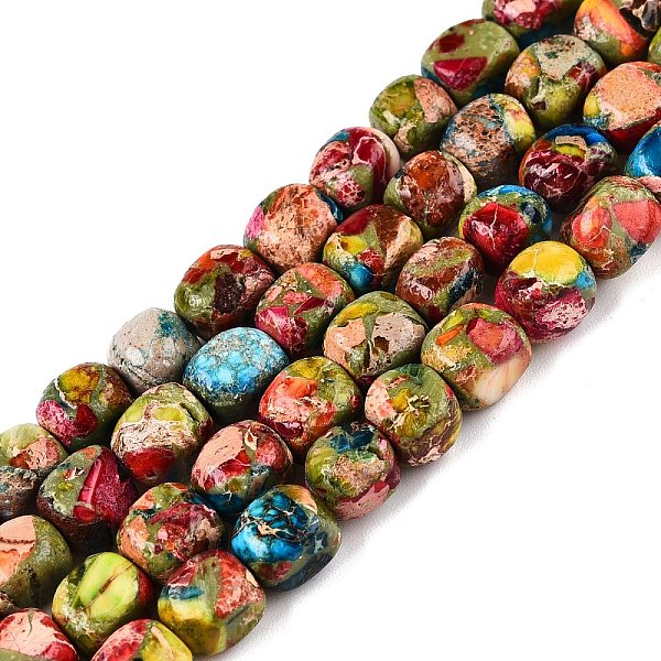 Brins de perles de jaspe impérial naturel