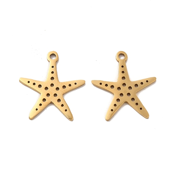 

PandaHall 201 Stainless Steel Pendants, Starfish Charm, Golden, 17x15x1mm, Hole: 1.4mm 201 Stainless Steel Starfish
