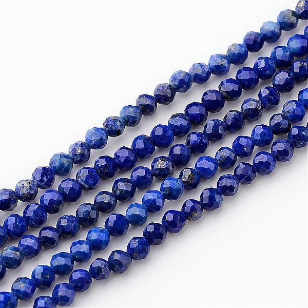 

PandaHall Natural Lapis Lazuli Beads Strands, Round, Faceted, 3mm, Hole: 0.8mm, about 146pcs/strand, 15.9 inch Lapis Lazuli Round