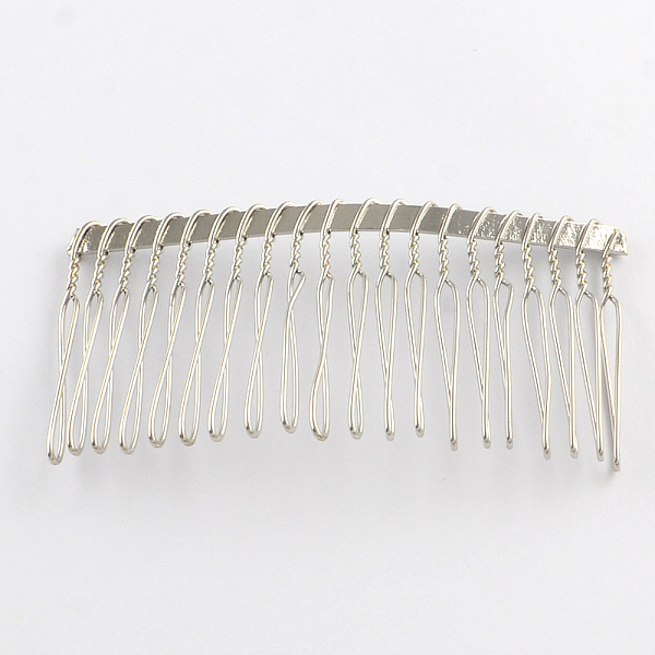 

PandaHall Iron Hair Comb Findings, Platinum, 38x75x5mm Iron