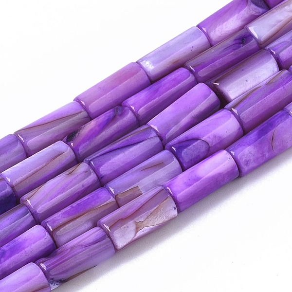 

PandaHall Natural Freshwater Shell Beads, Dyed, Column, Violet, 10x4.5mm, Hole: 0.9mm, about 36pcs/Strand, 14.17 inch(36 cm) Freshwater..., Purple