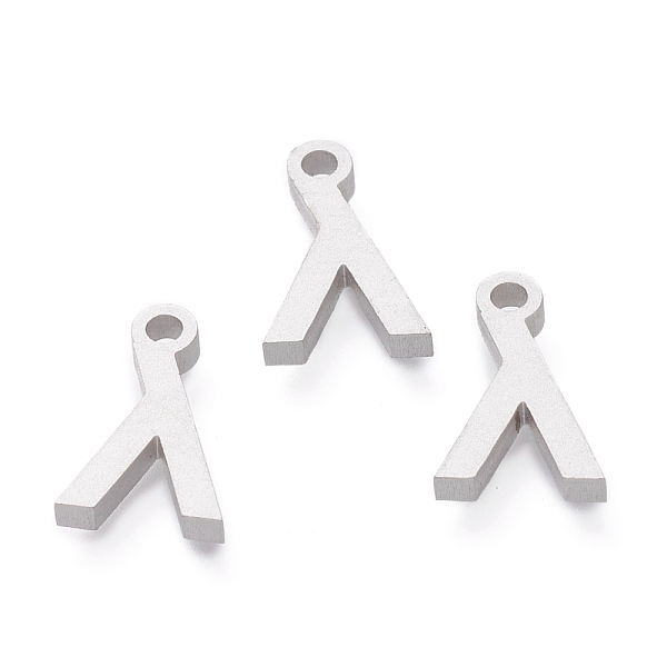 PandaHall 304 Stainless Steel Pendants, Matte Style, Greek Alphabet, Stainless Steel Color, Letter. L, 11x7x1.5mm, Hole: 1.5mm 304 Stainless...