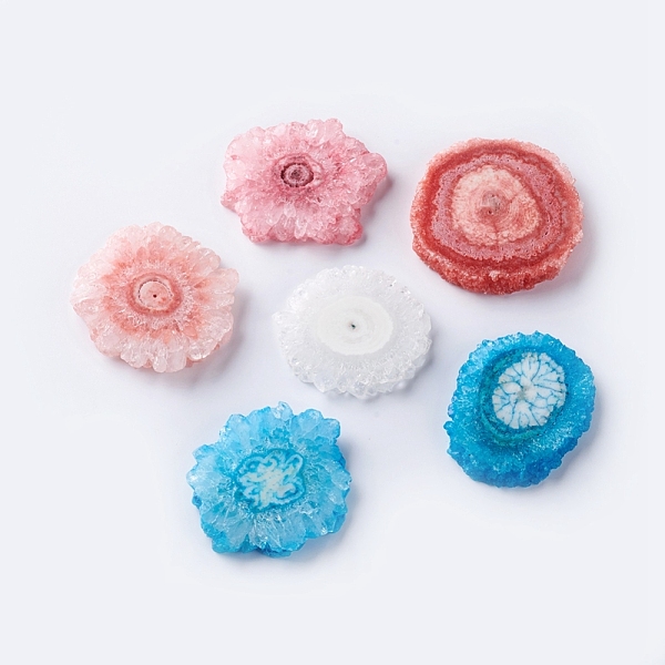 

PandaHall Natural Solar Quartz Beads, Dyed, Druzy Quartz Slices, for Wire Wrapped Pendant Making, No Hole/Undrilled, Nuggets, Mixed Color..., Multicolor