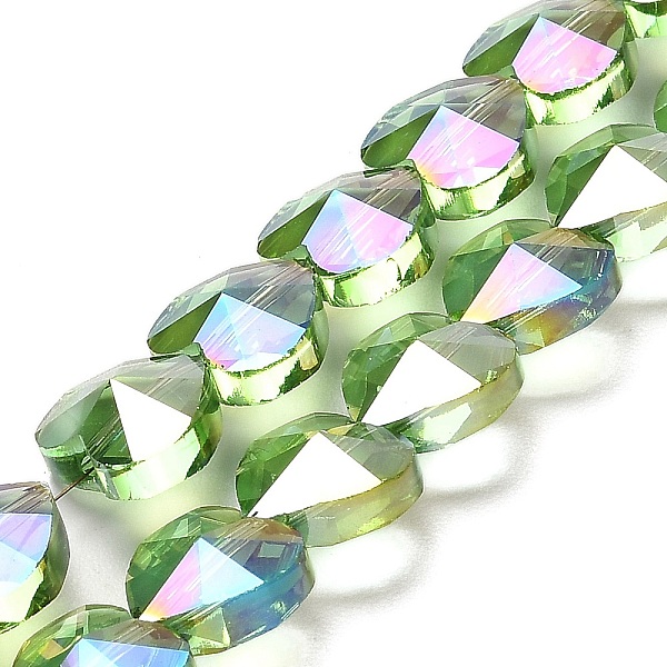 

PandaHall Electroplate Glass Beads Strands, Heart, Faceted, Lawn Green, 10x10x6mm, Hole: 1.2mm, about 78~80pcs/strand, 28.82~28.94''...