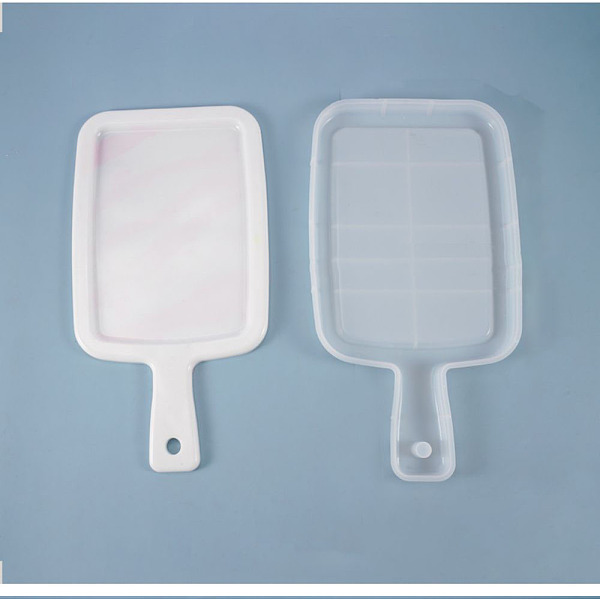 

PandaHall Rectangle Handle Dinner Plate Silicone Molds, Resin Casting Tray Molds, For UV Resin, Epoxy Resin Craft Making, White...