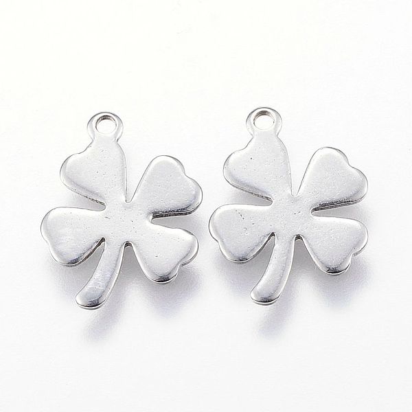

PandaHall 201 Stainless Steel Pendants, Clover, Stainless Steel Color, 13.5x10x0.7mm, Hole: 1mm 201 Stainless Steel Clover