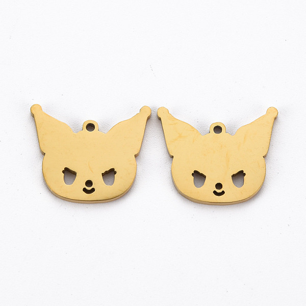 

PandaHall Ion Plating(IP) 201 Stainless Steel Charms, Cut, Cat, Golden, 13x15x1mm, Hole: 1mm 201 Stainless Steel Cat Shape